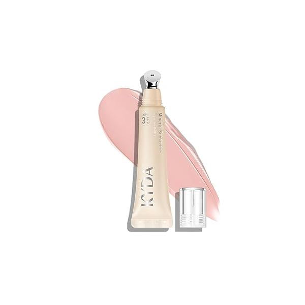 KYDA Mineral Sunscreen Eye Cream, 3-in-1 Anti-Aging SPF 35, for Dark Circle and Fine Lines, Light