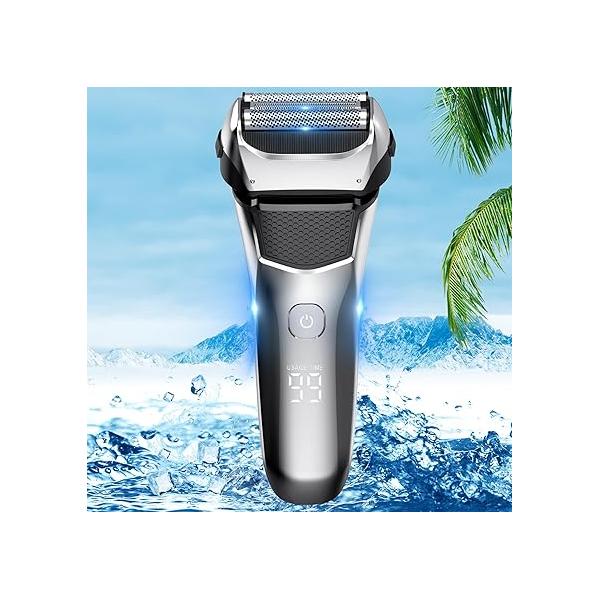 Electric Razor, Razor for Men, Foil Shaver Beard Face Men Clean Shave,USB Rechargeable Mens with IPX6 Waterproof Wet Dry Shaving Cordless Pop-up Trimmer