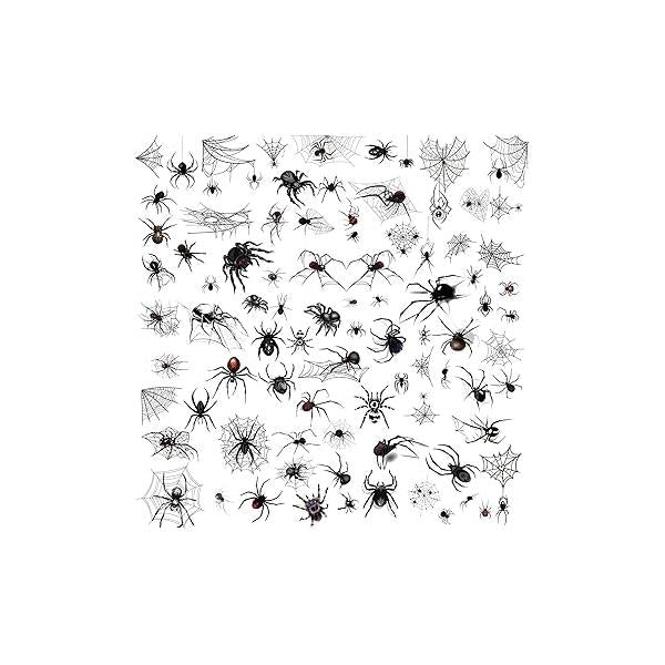 XZENTIRA, 178 PCS Halloween Spider Web Face Temporary Tattoos Makeup Kit, Half Arm Tattoo Sleeve for Women Men Adults Kids, Fake Sticker Decoration Party Favors