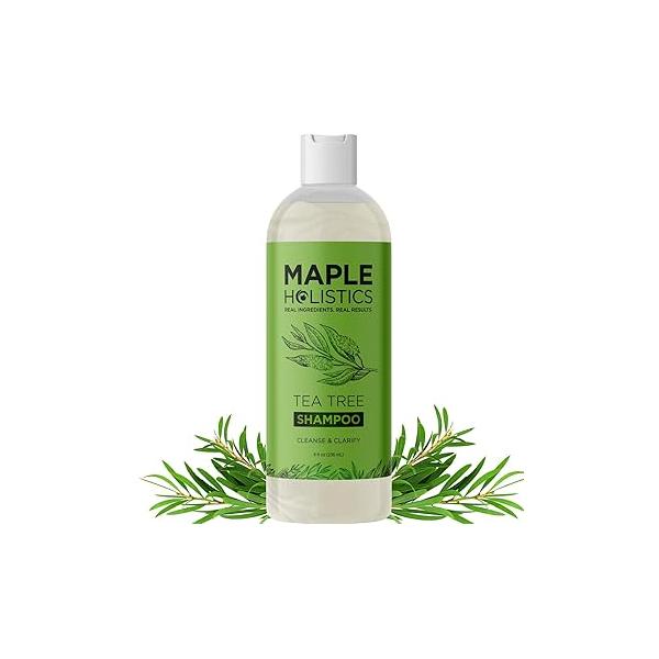 Clarifying Shampoo for Build Up & Oily Hair - Tea Tree Men and Women with Rosemary Essential Oil Scalp Color Safe Vegan Sulfate Silicone Paraben Free (8 Fl Oz)