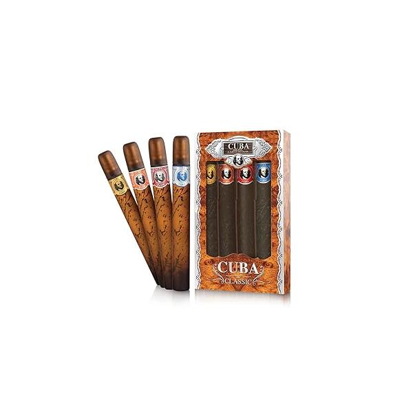 Cuba Original 4-Piece Set for men, 4 X 1.17 Oz (Gold/Blue//Red/Orange)