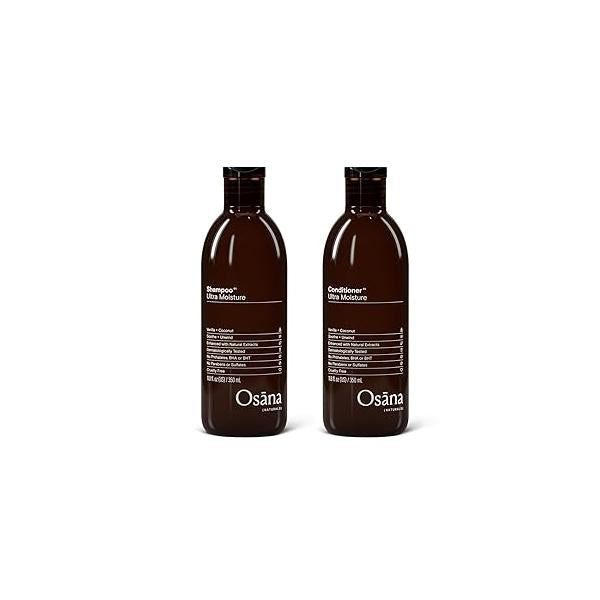 Osana Shampoo + Conditioner Set, Shea Butter & Coconut Oil for Normal-Dry Hair Types, Balance Moisture and add Shine, Vanilla Scent - 11.8oz Each