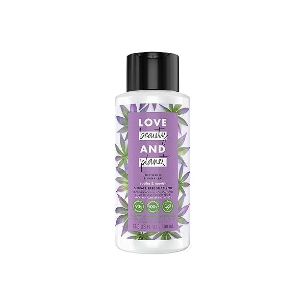 Love Beauty and Planet 100% Biodegradable Shampoo Soothe & Nourish Dry Scalp Hemp Seed Oil Nana Leaf Sulfate-free, Silicone-free, Cruelty-free, Vegan 13.5 oz