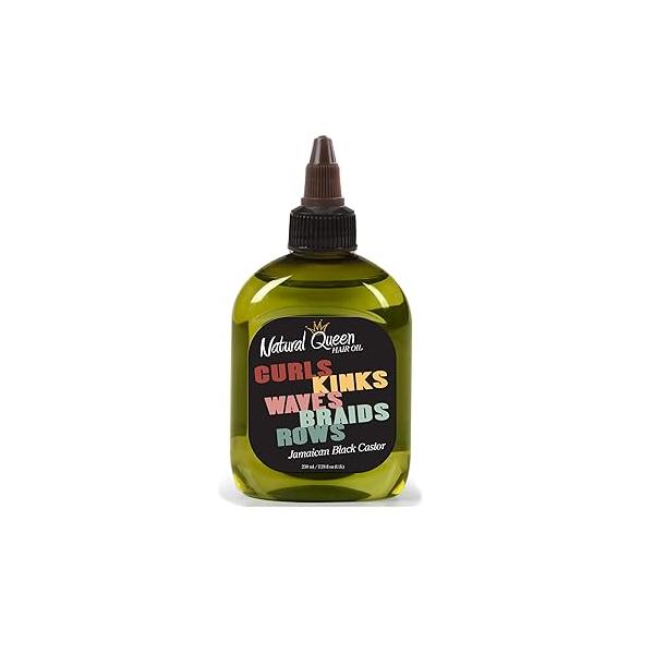 Natural Queen Curls, Kinks, Waves, Braids, Rows - Jamaican Black Castor Hair Oil 7.78 oz.