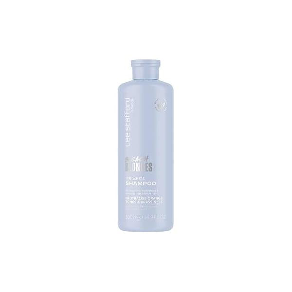 Lee Stafford Blue Toning Shampoo | Bleach Blonde Ice White Collection - Corrects Brassy & Orange Tones, Best for Highlighted, Cool Hair, Color Extend Treatment, Hydrating, 16.9 Fl Oz