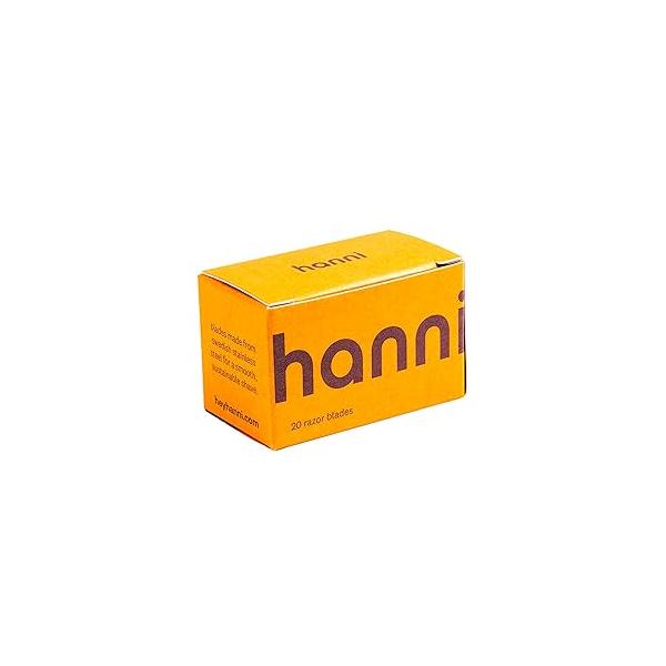 HANNI Safety Razor Blades, Double Edge, Single Blade Refills, Women Shaving for Sensitive or Any Body Area, Stainless Steel Swedish Smooth Skin Shave (1 Pack, 20, Count)
