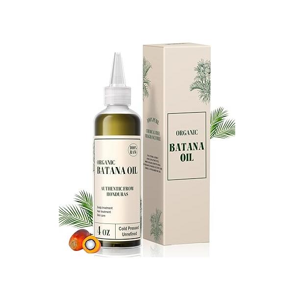 Raw Batana Oil for Hair Growth, 4 Fl Oz Dr Sebi 100% Organic Man & Woman, Pure, Unrefined, Enhances Thickness, Cold Pressed Growth Prevent Loss From Honduras(1)