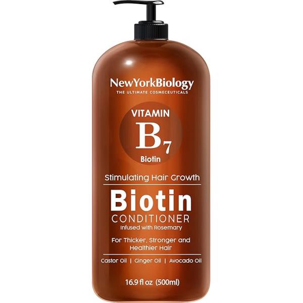 New York Biology Biotin Conditioner for Hair Growth and Thinning Thickening Formula Loss Treatment For Men & Women Anti Dandruff - 16.9 fl Oz
