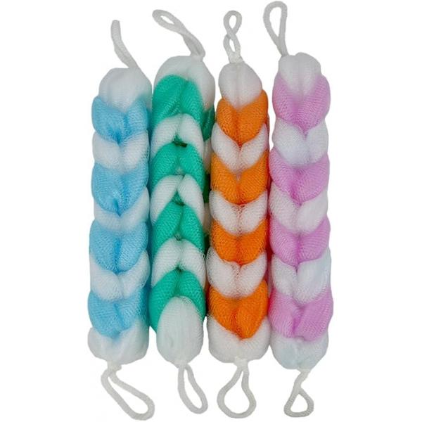 Exfoliating Loofah Back Scrubber for Shower,Wonderful Colors(4- Counts)