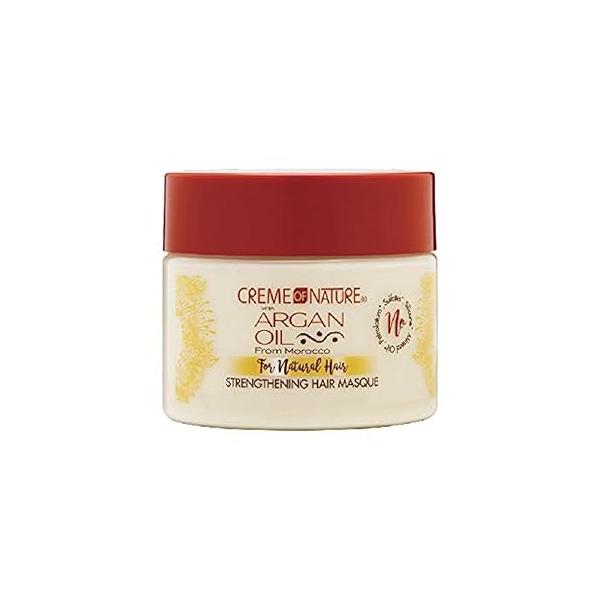 Argon Oil Strengthening Hair Masque by Creme of Nature, Argan Morocco, Helps Restore Dry Damaged Curls, 11.5 Fl Oz