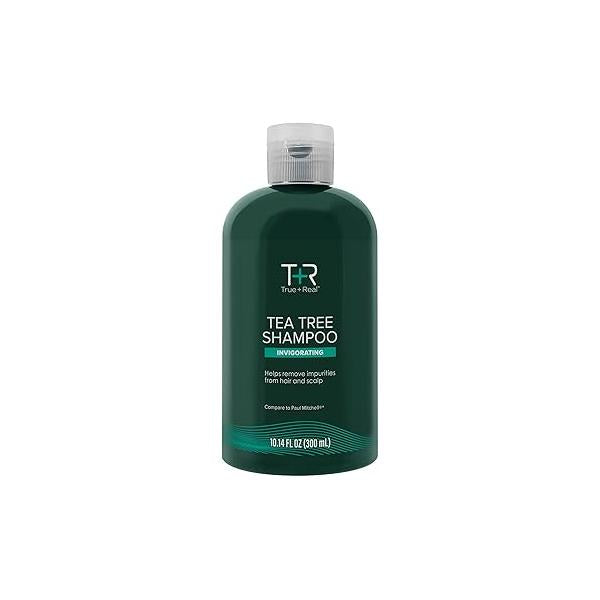 True+Real Tea Tree Shampoo, Invigorating Deep Clean Scalp Care, Refreshing Mint Scent, For All Hair Types, 10.14 oz
