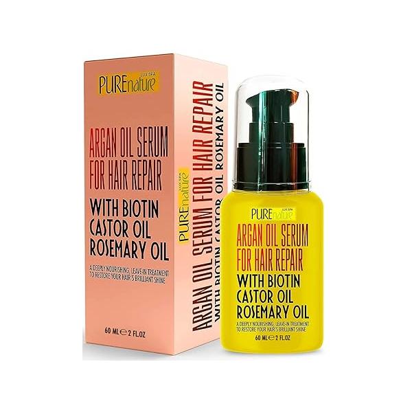 Moroccan Argan Oil Hair Serum - Rescue Frizzy and Damaged Locks With Heat Protectant Straightening Properties Hydrating Anti Frizz Products For Curly Straight with Split Ends