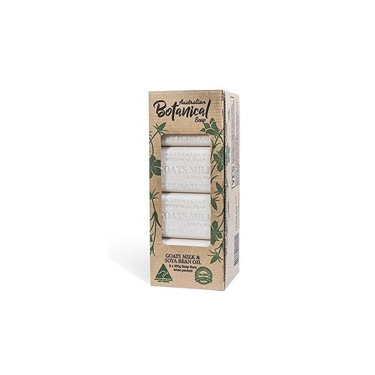 Australian Botanical Goat Milk Soap Set 6.8 OZ Bars, Pack of 8, Triple Milled Bar with Soya Bean Oil and Organic African Shea Butter, Natural for all Skin Types, Packaging May Vary