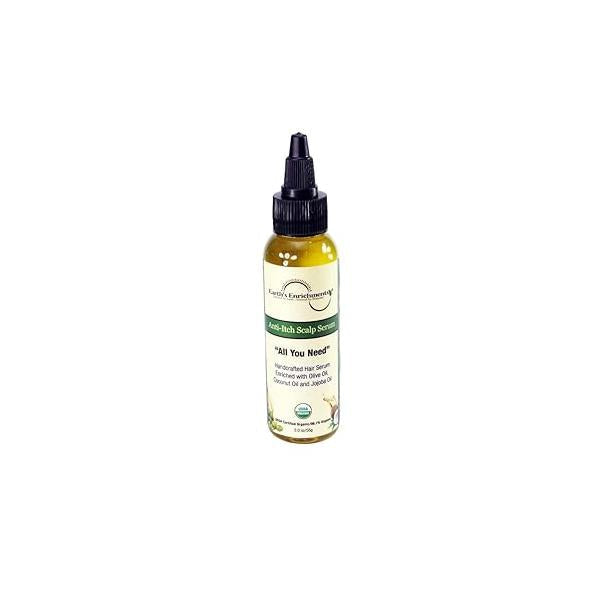 Organic Anti-itch Scalp Treatment, Soothing and Nourishing Treatment for Dry, Flaky Scalps, Anti-Dandruff Oil Enriched with Tea Tree, Lavender Rosemary Oil, 2oz