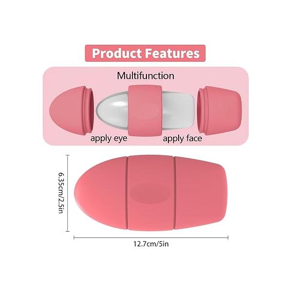 Ice Roller for Face and Eye Massager Face, Eyes Neck Naturally Conditioning Skin Care,De-Puff Bags,Reduce Migraine Pain,Reusable Massage Silicone Mold (Green)