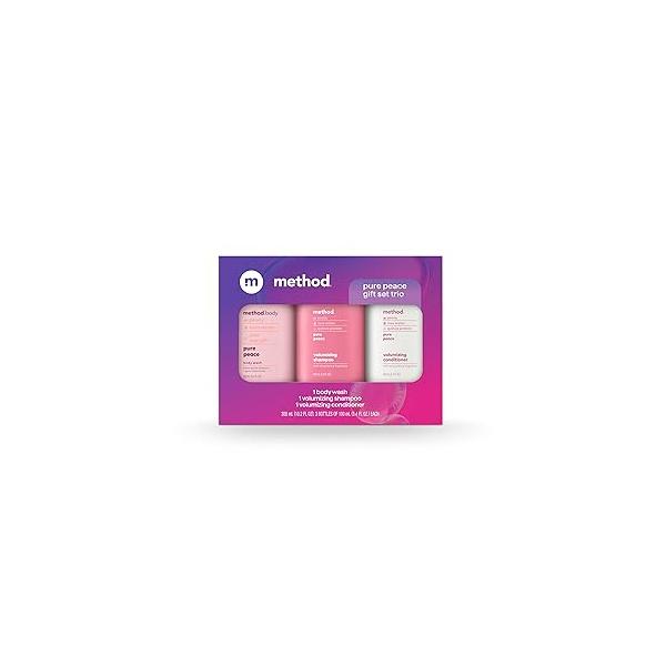 Method Body Wash and Hair Care Gift Set, Pure Peace, 3.4 oz Travel Size Bottles
