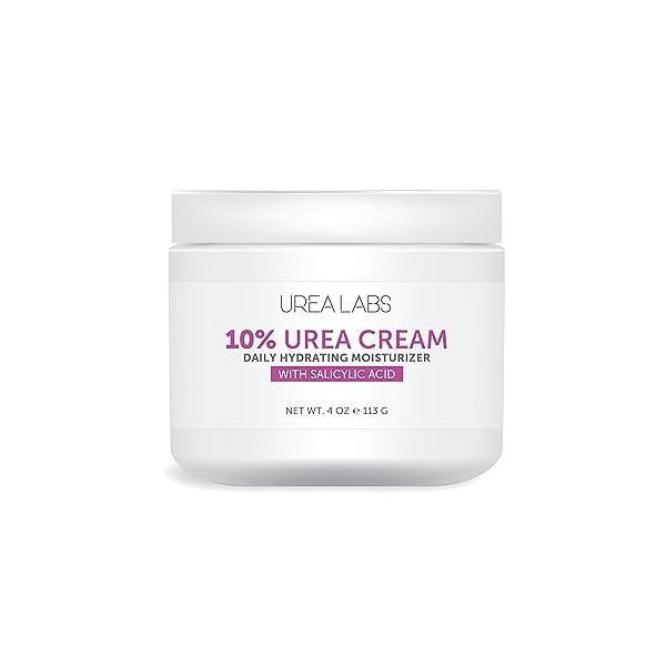Urea Cream 10% Skin Care Moisturizer with Salicylic Acid, Aloe Vera Gel, Jojoba Oil. 150ml. Healing, Hydrating for Hand Face Foot and Body Use.