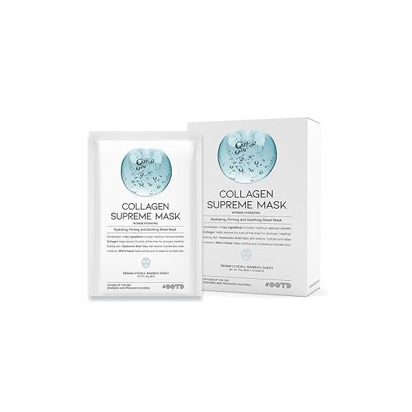 Collagen Hydrating Sheet Masks for Face Korean Anti Aging Mask Dry Skin & Sensitive Skin, EVE Vegan, Not Tested on Animals, No Parabens, Sulfates, Hyaluronic Acid, Witch Hazel 10EA
