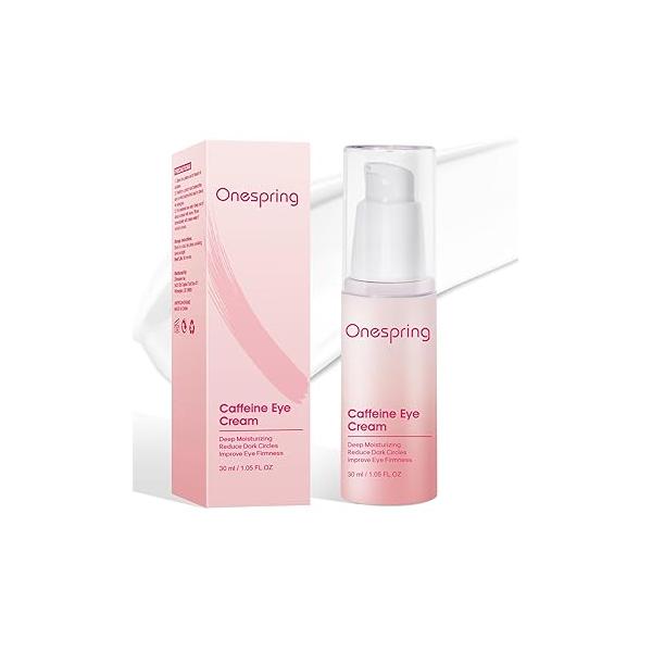 Eye Cream, Caffeine Cream for Puffiness, Wrinkles, Fine Lines, Dark Circles Undereye Treatment Women & Men, Daily Moisturizing and Hydrating, 1.05 Fl Oz