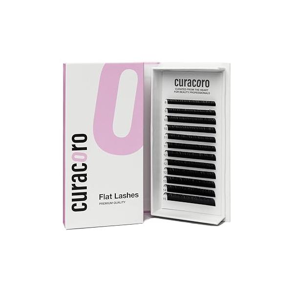 Curacoro Eclipse Flat Eyelashes Extension - Mixed 8-15mm Eyelash Supplies Light Lashes | Individual Salon Use Black Mink False