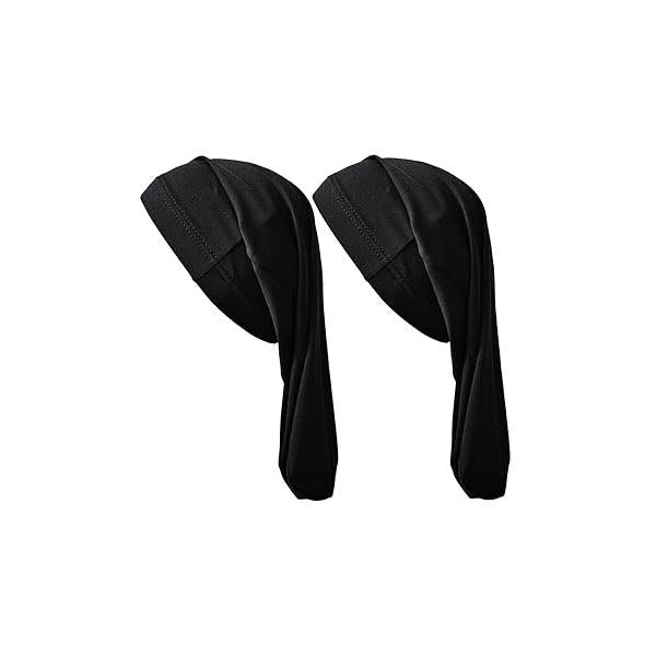 Dreadlock Sleep Caps for Long Dreads Braids Women Men Shower Spandex Loc Bonnet Black Jumbo Hair Covers, Medium