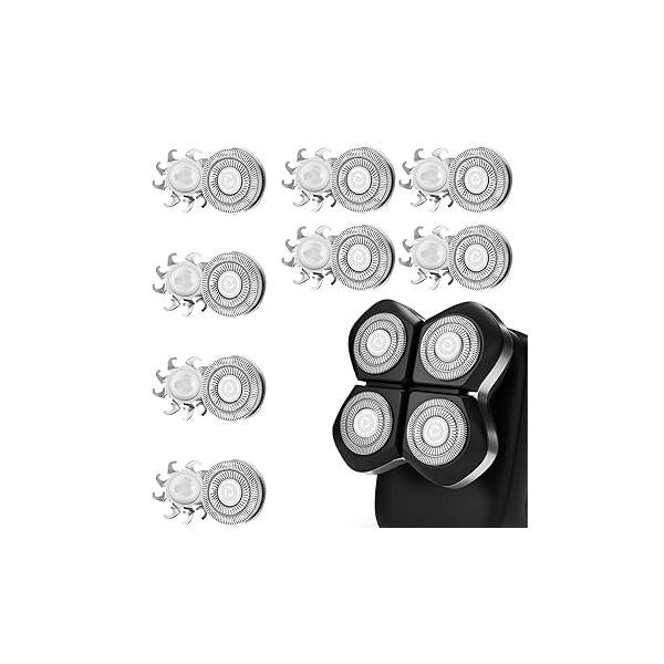 8 PCS Pro Head Shaver Double Ring Blade Compatible with Freebird FlexSeries Electric