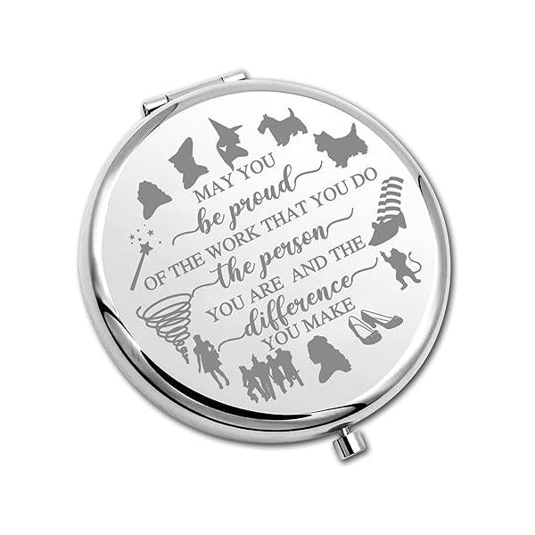 PLITI Wizard Movie Inspired Gift Fairy Tales Lover May You Be Proud of The Work That Do Compact Mirror for Fans (Be WOZ CMrg)