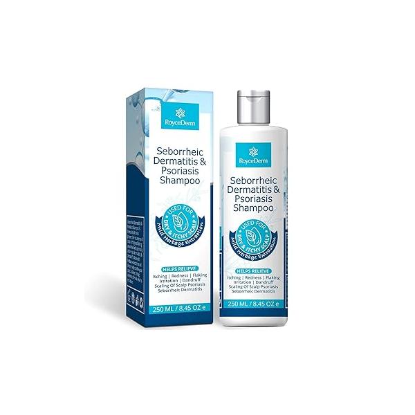 Roycederm Psoriasis Shampoo, Seborrheic Dermatitis Folliculitis Dandruff Scalp & Treatment, Dry Itchy Treatment