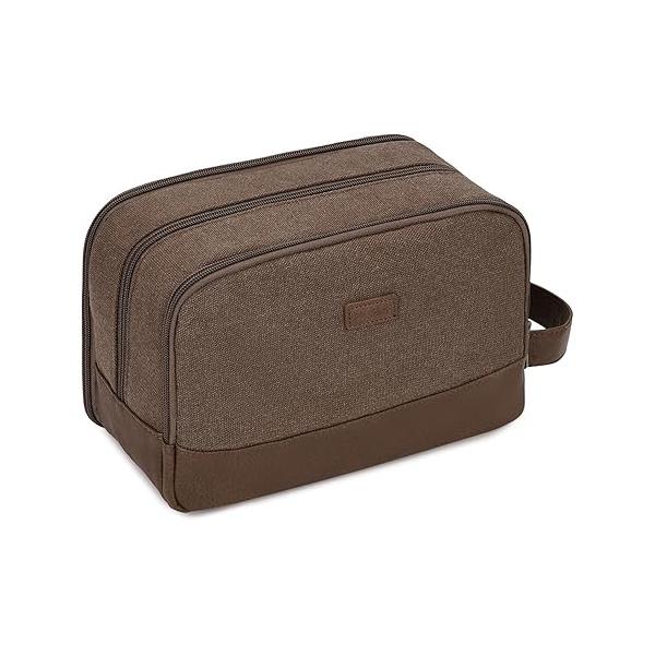 WANDF Travel Toiletry Bag for Men Large Toiletries Shaving Water Resistant Hanging Dopp Kit Accessories Women (Dark Grey)