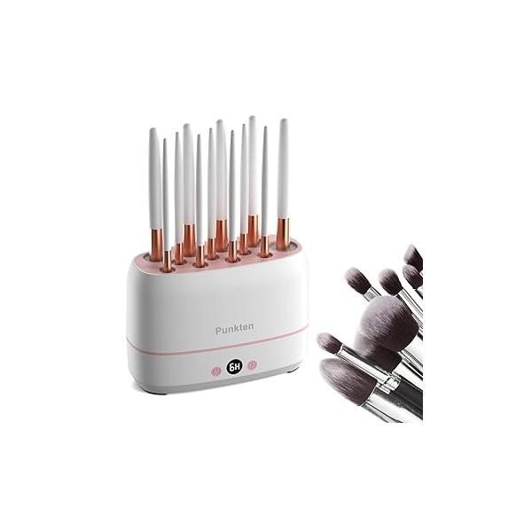 Makeup Brush And Sponges Dryer Machine, Drying 12pcs Brushes,2pcs Or Powder Puff AT The Same Time,Baked Slowly At Constant Temperature Without Hurting Bristles,USB Charge(Type-C)