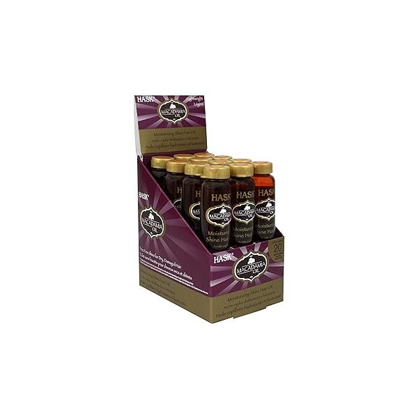 Hask Vials Macadamia Oil Shine Treatment, 0.62 Fl Oz (Pack of 12)