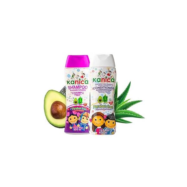 Shampoo and Conditioner set Hydrating & Kids with Avocado Aloe Vera - Paraben-Free, Shampoo- Silky Hair Growth 2 Packs of 13.5 fl oz Each