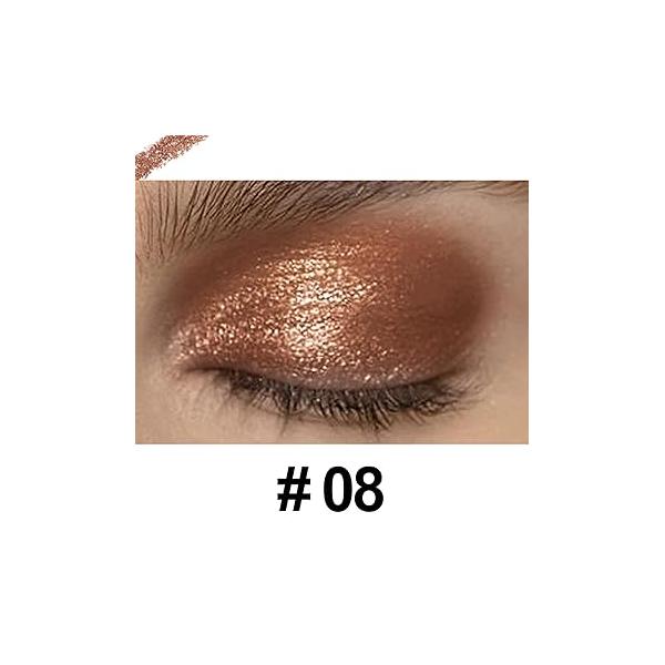 Eyeshadow Stick, Shimmer-Cream Eye Shadow Pencil, Sticks Long-Lasting Waterproof, Glitter-Eyeshadows Stick with Soft Brush for Eyeshadows Makeup(02Champagne-gold)