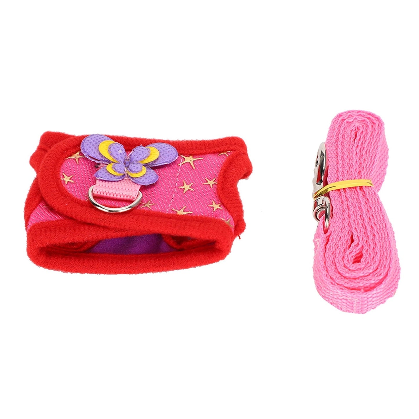 Adjustable Leash for Small Pets, Guinea Pigs & Hamsters Red M Rabbit Harness Set