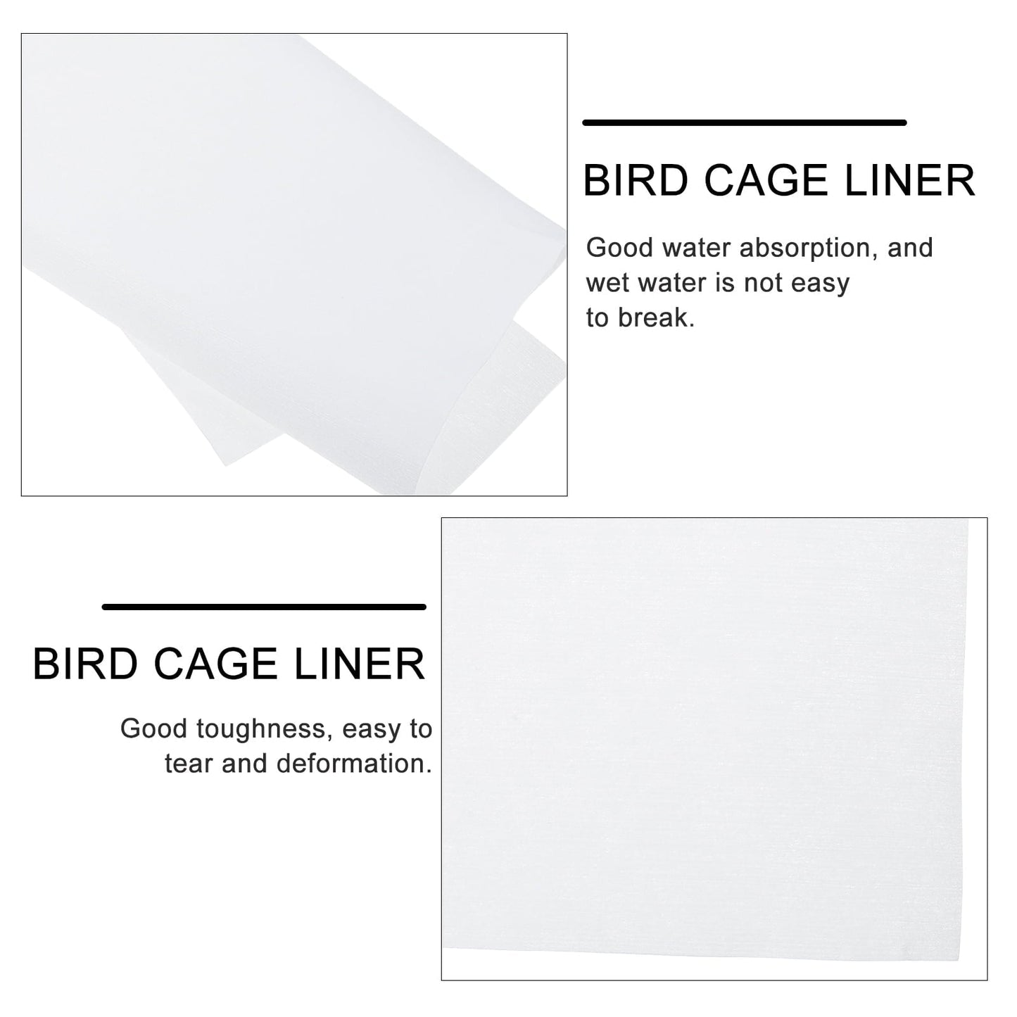 100 Pcs Bird Cage Cleanliness Paper Liners Gift Guinea Pigs Pet Accessory Animal Disposable